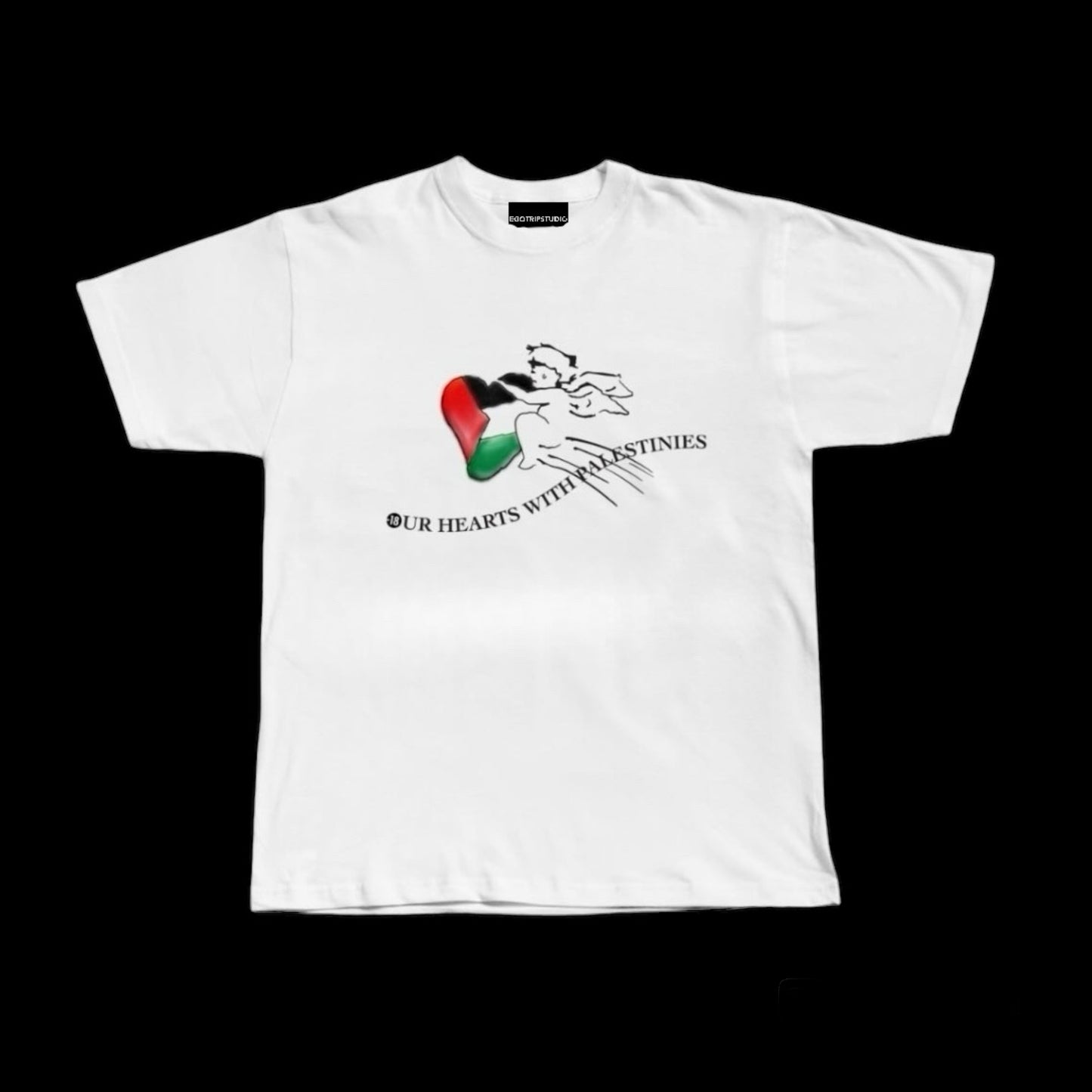 "OURHEARTSWITHPALESTINIES" - WHITE TEE